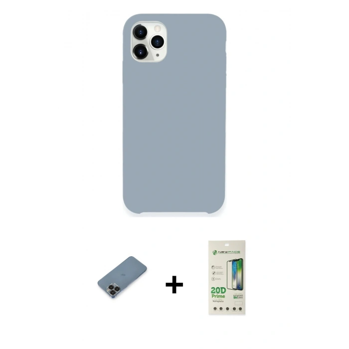 MARSİLYAN™- iPhone 11 Pro Max Kılıf Zirve Modern Özel Seri - Siyah 20D Premium Cam Ekran Koruyucu + Metal Kamera Lens Koruma Cam - SH