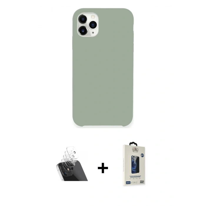MARSİLYAN™- iPhone 11 Pro Max Kılıf Zirve Modern Özel Seri - Siyah Bilvis Hayalet Cam Ekran Koruyucu + Kamera Lens Koruma Cam - SF