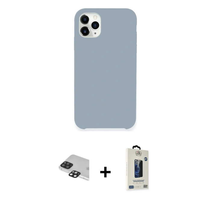 MARSİLYAN™- iPhone 11 Pro Max Kılıf Zirve Modern Özel Seri - Siyah Bilvis Hayalet Cam Ekran Koruyucu + Pers Alüminyum Kamera Lens - SH