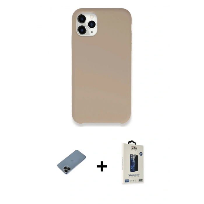 MARSİLYAN™- iPhone 11 Pro Max Kılıf Zirve Modern Özel Seri - Siyah Bilvis Hayalet Cam Ekran Koruyucu + Shine Kamera Lens Koruma Cam - SH