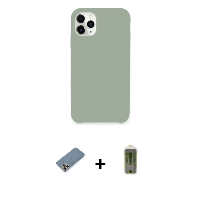 MARSİLYAN™- iPhone 11 Pro Max Kılıf Zirve Modern Özel Seri - Siyah Joko Magic 5D Hayalet Cam + Metal Kamera Lens Koruma Cam - GD