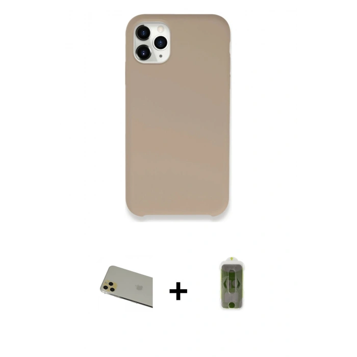 MARSİLYAN™- iPhone 11 Pro Max Kılıf Zirve Modern Özel Seri - Siyah Joko Magic 5D Hayalet Cam + Rainbow Kamera Lens Koruma Cam - GD