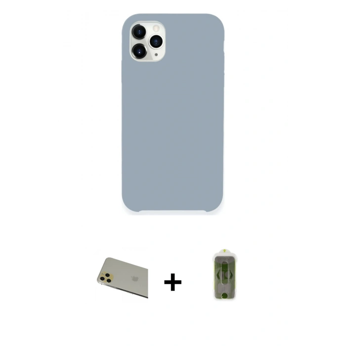 MARSİLYAN™- iPhone 11 Pro Max Kılıf Zirve Modern Özel Seri - Siyah Joko Magic 5D Hayalet Cam + Rainbow Kamera Lens Koruma Cam - GD