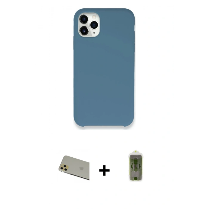 MARSİLYAN™- iPhone 11 Pro Max Kılıf Zirve Modern Özel Seri - Siyah Joko Magic 5D Hayalet Cam + Rainbow Kamera Lens Koruma Cam - GD