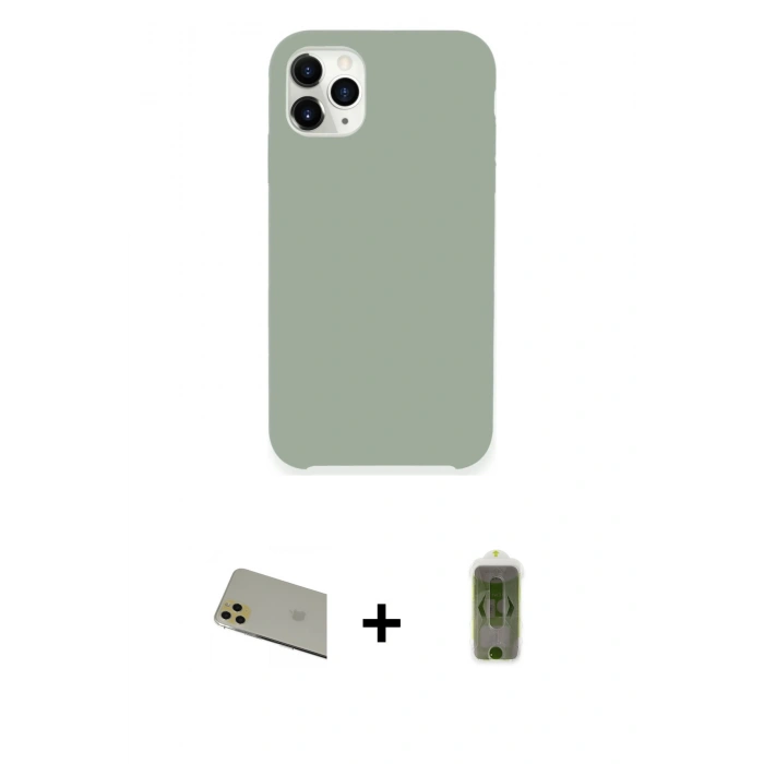 MARSİLYAN™- iPhone 11 Pro Max Kılıf Zirve Modern Özel Seri - Siyah Joko Magic 5D Hayalet Cam + Rainbow Kamera Lens Koruma Cam - GD