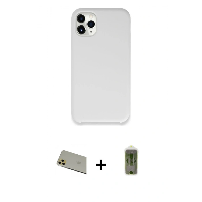 MARSİLYAN™- iPhone 11 Pro Max Kılıf Zirve Modern Özel Seri - Siyah Joko Magic 5D Hayalet Cam + Rainbow Kamera Lens Koruma Cam - GD