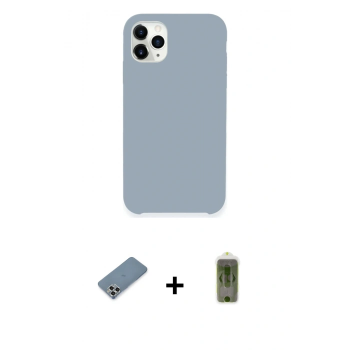 MARSİLYAN™- iPhone 11 Pro Max Kılıf Zirve Modern Özel Seri - Siyah Joko Magic 5D Hayalet Cam + Metal Kamera Lens Koruma Cam - GS