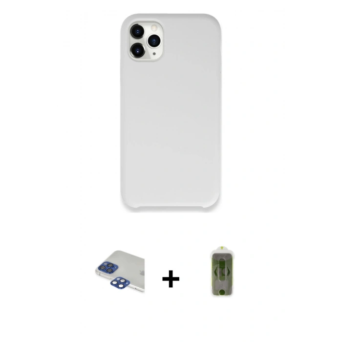 MARSİLYAN™- iPhone 11 Pro Max Kılıf Zirve Modern Özel Seri - Siyah Joko Magic 5D Hayalet Cam + Pers Alüminyum Kamera Lens - LT
