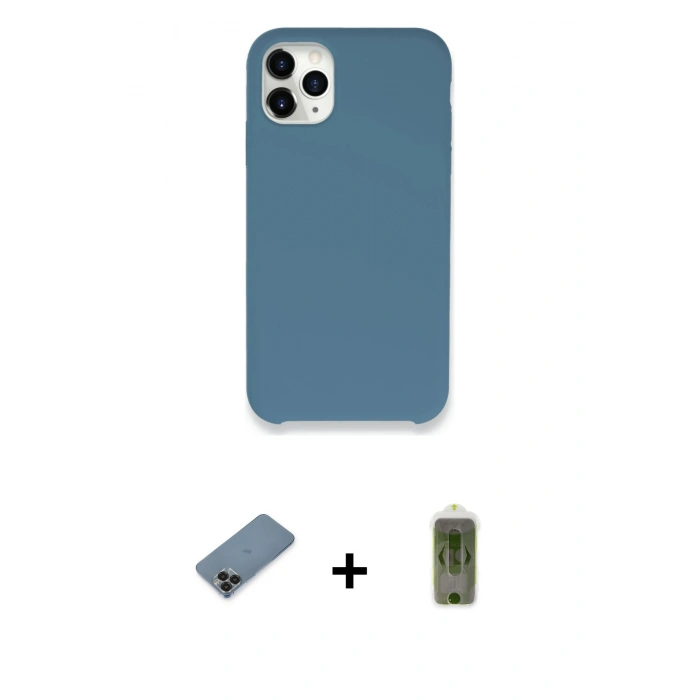 MARSİLYAN™- iPhone 11 Pro Max Kılıf Zirve Modern Özel Seri - Siyah Joko Magic 5D Hayalet Cam + Metal Kamera Lens Koruma Cam - SH