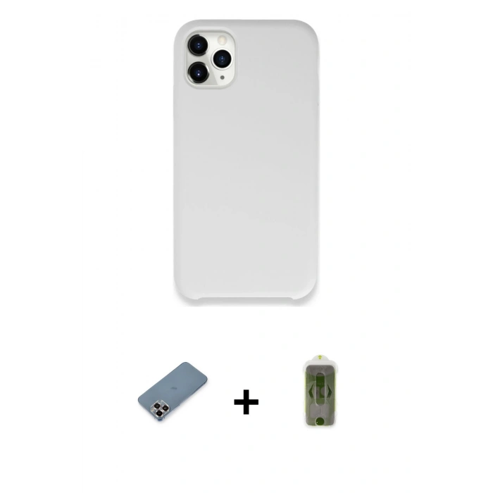 MARSİLYAN™- iPhone 11 Pro Max Kılıf Zirve Modern Özel Seri - Siyah Joko Magic 5D Hayalet Cam + Metal Kamera Lens Koruma Cam - MR
