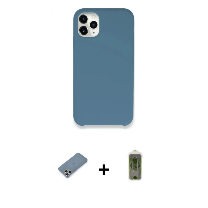 MARSİLYAN™- iPhone 11 Pro Max Kılıf Zirve Modern Özel Seri - Siyah Joko Magic 5D Hayalet Cam + Metal Kamera Lens Koruma Cam - GS