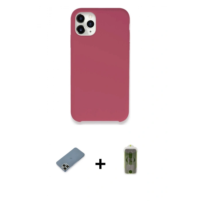 MARSİLYAN™- iPhone 11 Pro Max Kılıf Zirve Modern Özel Seri - Siyah Joko Magic 5D Hayalet Cam + Metal Kamera Lens Koruma Cam - AKYL