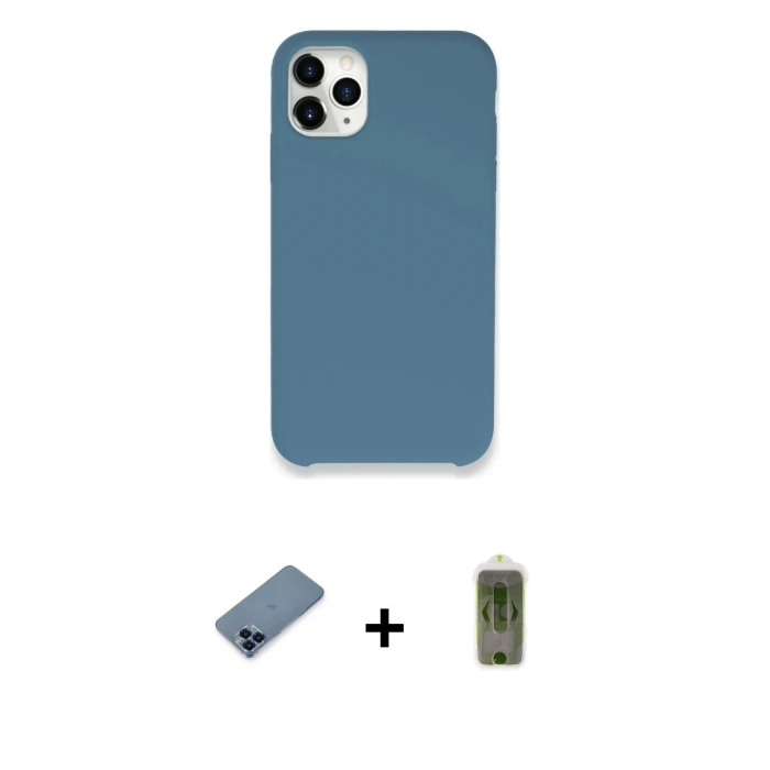 MARSİLYAN™- iPhone 11 Pro Max Kılıf Zirve Modern Özel Seri - Siyah Joko Magic 5D Hayalet Cam + Metal Kamera Lens Koruma Cam - MI