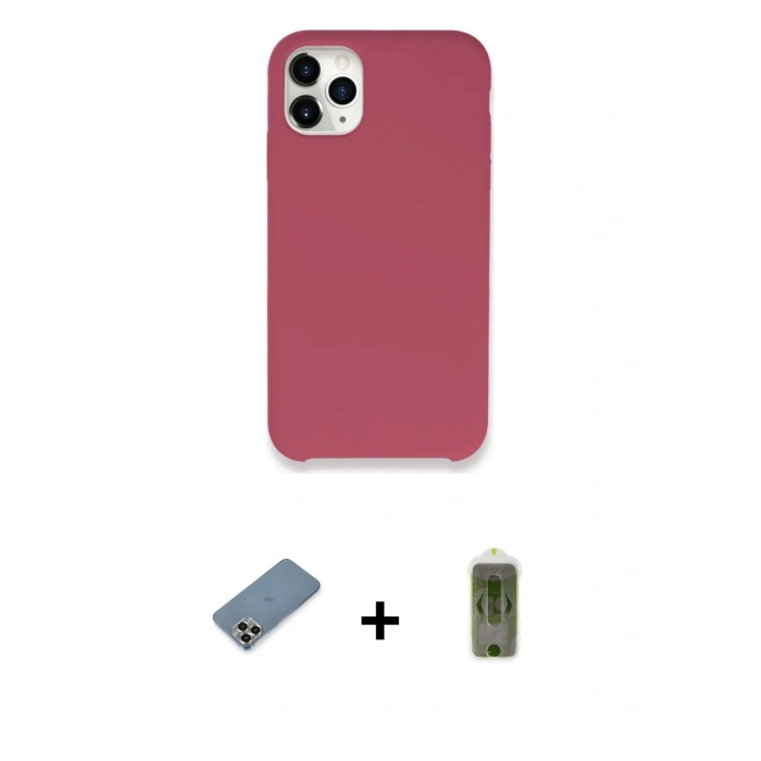 MARSİLYAN™- iPhone 11 Pro Max Kılıf Zirve Modern Özel Seri - Siyah Joko Magic 5D Hayalet Cam + Metal Kamera Lens Koruma Cam - GD