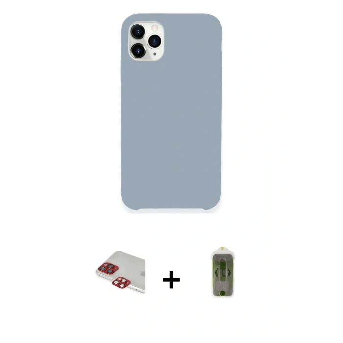 MARSİLYAN™- iPhone 11 Pro Max Kılıf Zirve Modern Özel Seri - Siyah Joko Magic 5D Hayalet Cam + Pers Alüminyum Kamera Lens - KI