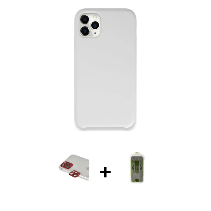 MARSİLYAN™- iPhone 11 Pro Max Kılıf Zirve Modern Özel Seri - Siyah Joko Magic 5D Hayalet Cam + Pers Alüminyum Kamera Lens - KI