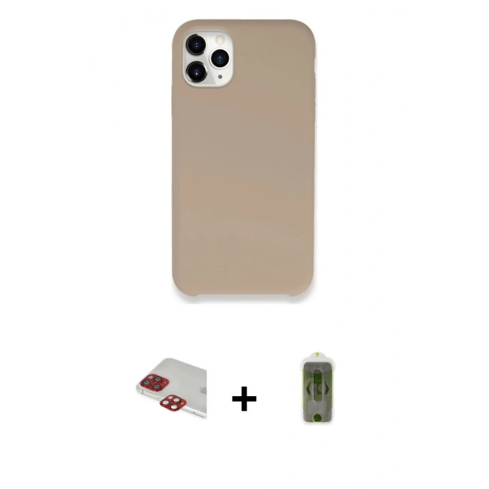 MARSİLYAN™- iPhone 11 Pro Max Kılıf Zirve Modern Özel Seri - Siyah Joko Magic 5D Hayalet Cam + Pers Alüminyum Kamera Lens - KI