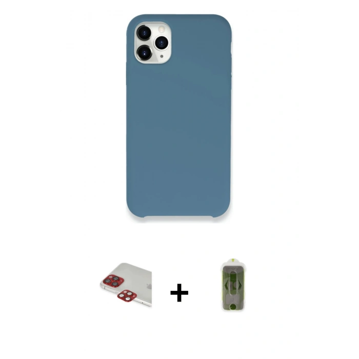 MARSİLYAN™- iPhone 11 Pro Max Kılıf Zirve Modern Özel Seri - Siyah Joko Magic 5D Hayalet Cam + Pers Alüminyum Kamera Lens - KI