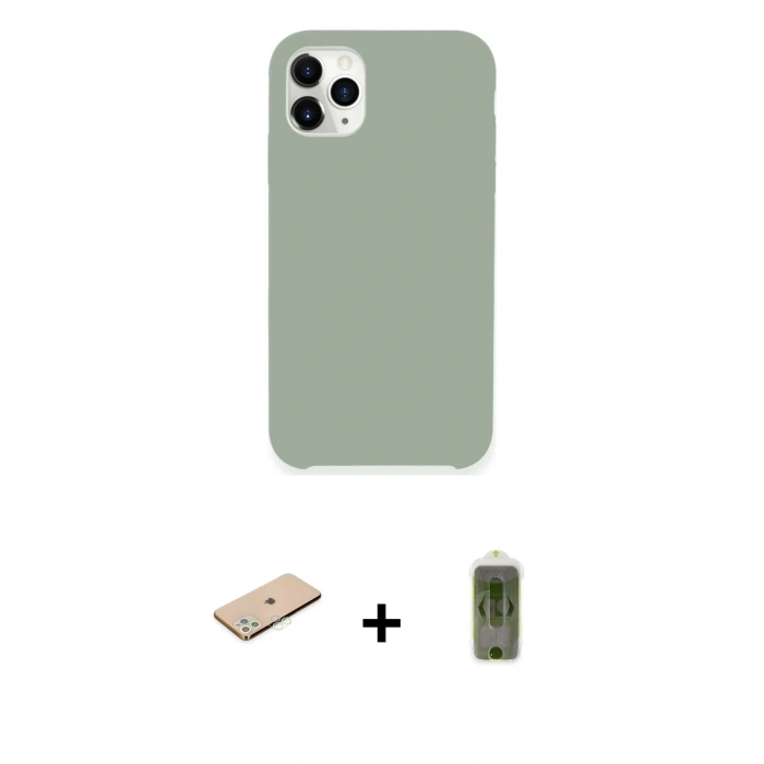 MARSİLYAN™- iPhone 11 Pro Max Kılıf Zirve Modern Özel Seri - Siyah Joko Magic 5D Hayalet Cam + Renkli Kamera Lens Koruma Cam - YL