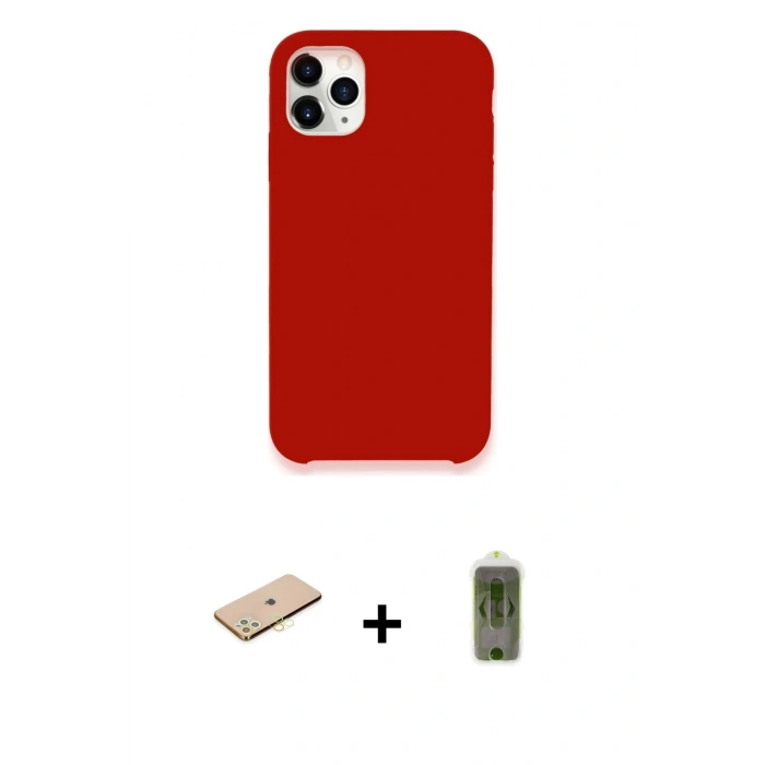 MARSİLYAN™- iPhone 11 Pro Max Kılıf Zirve Modern Özel Seri - Siyah Joko Magic 5D Hayalet Cam + Renkli Kamera Lens Koruma Cam - SI