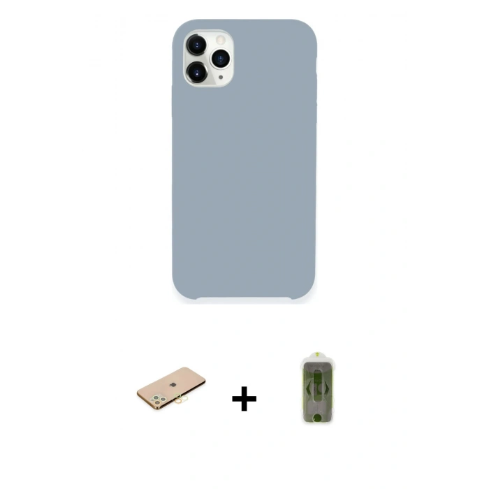 MARSİLYAN™- iPhone 11 Pro Max Kılıf Zirve Modern Özel Seri - Siyah Joko Magic 5D Hayalet Cam + Renkli Kamera Lens Koruma Cam - SI