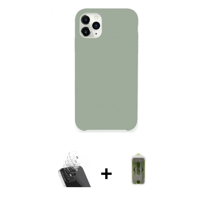 MARSİLYAN™- iPhone 11 Pro Max Kılıf Zirve Modern Özel Seri - Siyah Joko Magic 5D Hayalet Cam + Şeffaf Kamera Lens Koruma Cam
