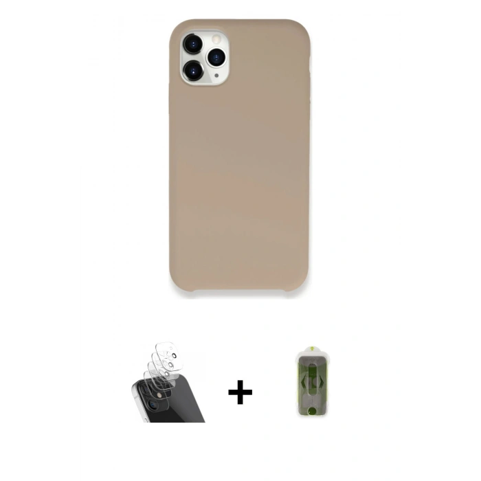 MARSİLYAN™- iPhone 11 Pro Max Kılıf Zirve Modern Özel Seri - Siyah Joko Magic 5D Hayalet Cam + Şeffaf Kamera Lens Koruma Cam