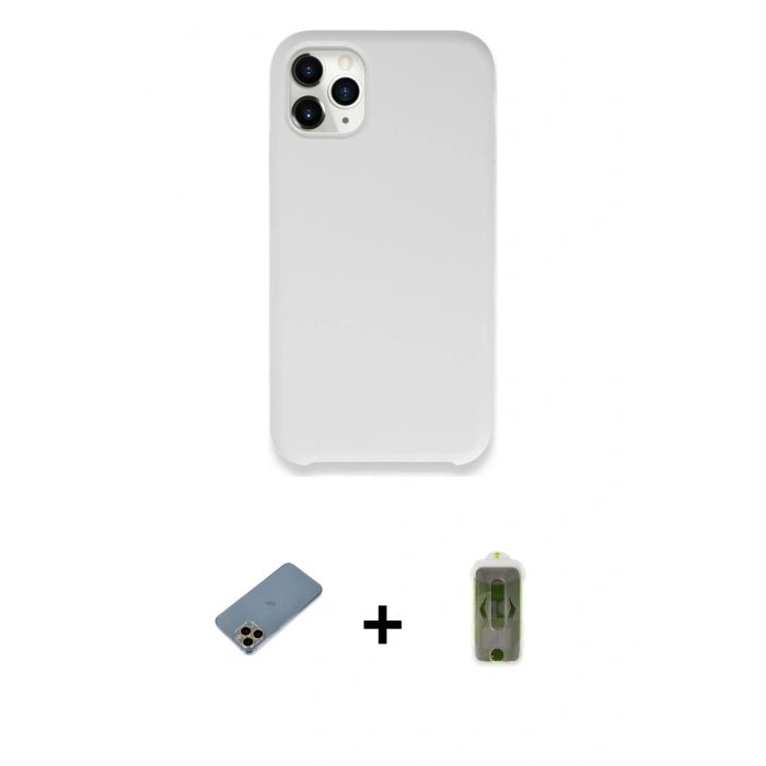 MARSİLYAN™- iPhone 11 Pro Max Kılıf Zirve Modern Özel Seri - Siyah Joko Magic 5D Hayalet Cam + Shine Kamera Lens Koruma Cam - GD