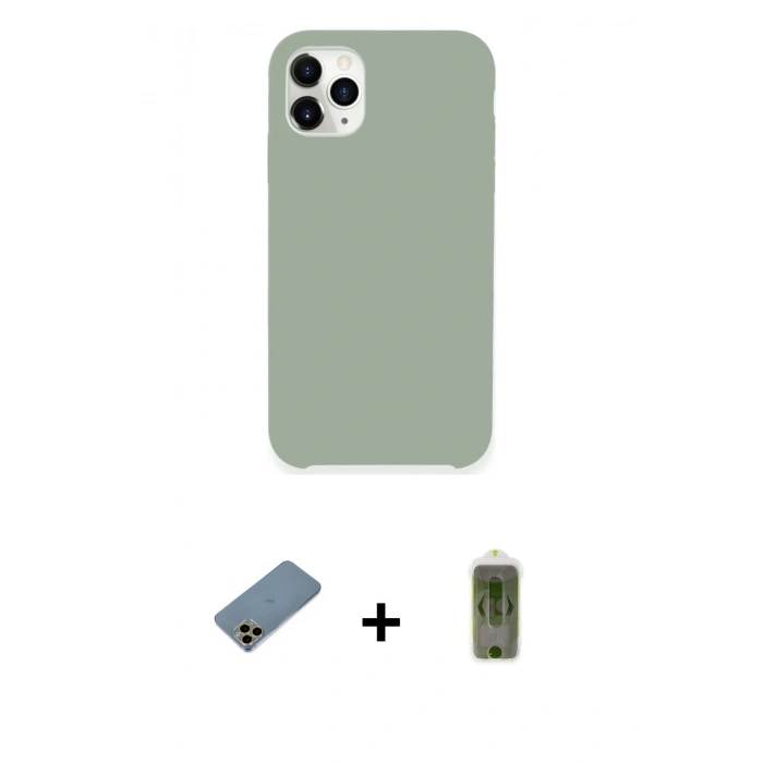 MARSİLYAN™- iPhone 11 Pro Max Kılıf Zirve Modern Özel Seri - Siyah Joko Magic 5D Hayalet Cam + Shine Kamera Lens Koruma Cam - GD
