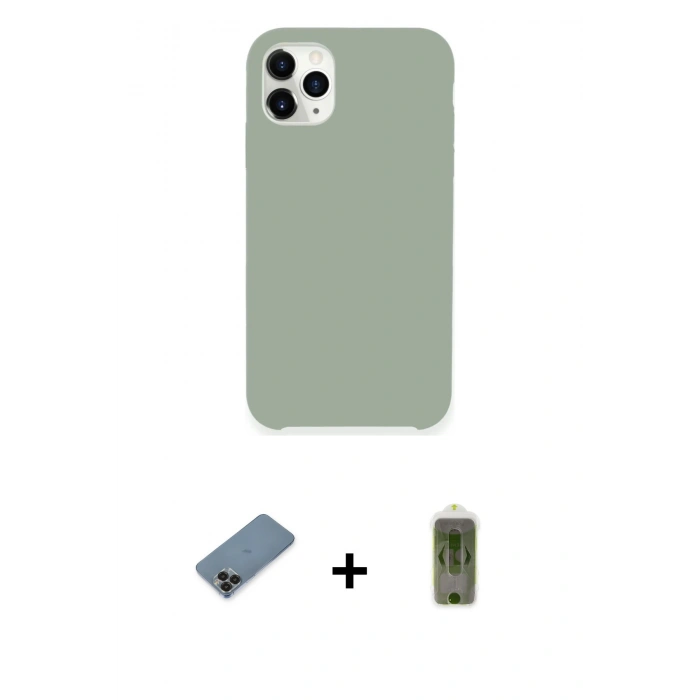 MARSİLYAN™- iPhone 11 Pro Max Kılıf Zirve Modern Özel Seri - Siyah Joko Magic 5D Hayalet Cam + Metal Kamera Lens Koruma Cam - SH