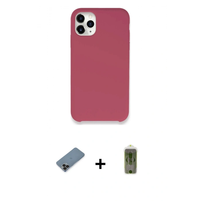 MARSİLYAN™- iPhone 11 Pro Max Kılıf Zirve Modern Özel Seri - Siyah Joko Magic 5D Hayalet Cam + Metal Kamera Lens Koruma Cam - SH