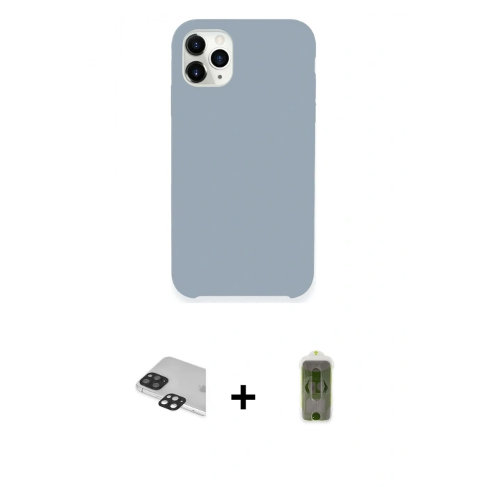 MARSİLYAN™- iPhone 11 Pro Max Kılıf Zirve Modern Özel Seri - Siyah Joko Magic 5D Hayalet Cam + Pers Alüminyum Kamera Lens - SH