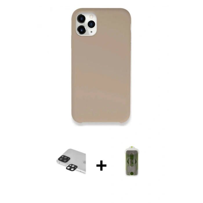 MARSİLYAN™- iPhone 11 Pro Max Kılıf Zirve Modern Özel Seri - Siyah Joko Magic 5D Hayalet Cam + Pers Alüminyum Kamera Lens - SH