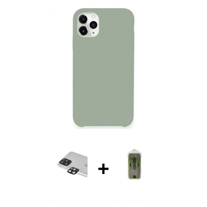 MARSİLYAN™- iPhone 11 Pro Max Kılıf Zirve Modern Özel Seri - Siyah Joko Magic 5D Hayalet Cam + Pers Alüminyum Kamera Lens - SH