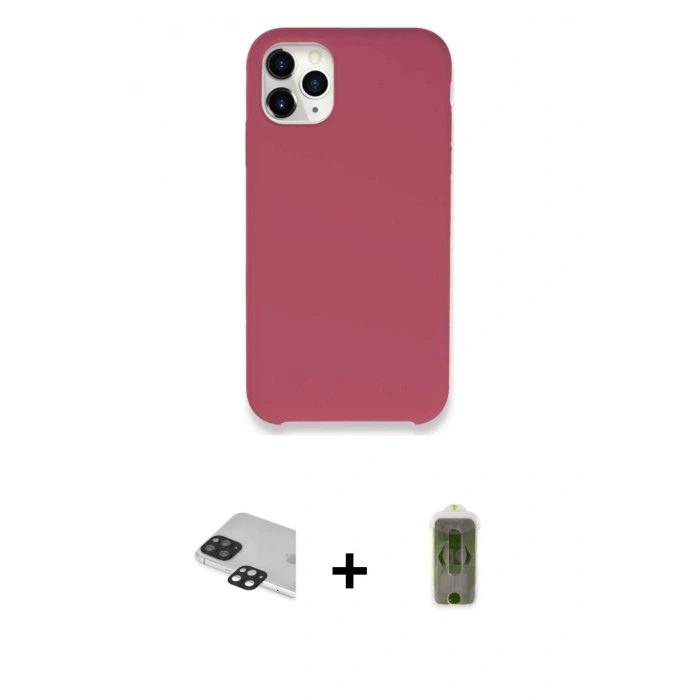 MARSİLYAN™- iPhone 11 Pro Max Kılıf Zirve Modern Özel Seri - Siyah Joko Magic 5D Hayalet Cam + Pers Alüminyum Kamera Lens - SH