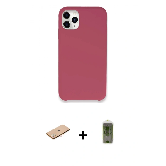 MARSİLYAN™- iPhone 11 Pro Max Kılıf Zirve Modern Özel Seri - Siyah Joko Magic 5D Hayalet Cam + Renkli Kamera Lens Koruma Cam - TU