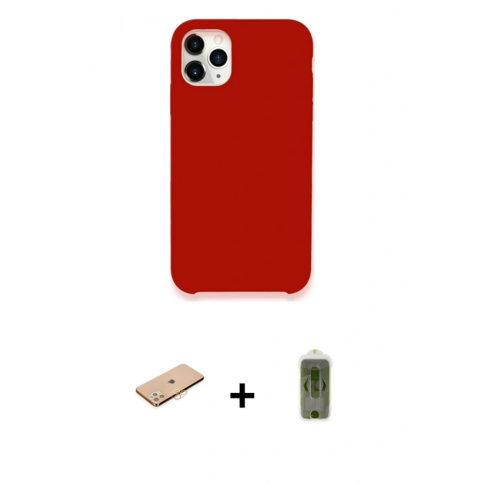 MARSİLYAN™- iPhone 11 Pro Max Kılıf Zirve Modern Özel Seri - Siyah Joko Magic 5D Hayalet Cam + Renkli Kamera Lens Koruma Cam - TU