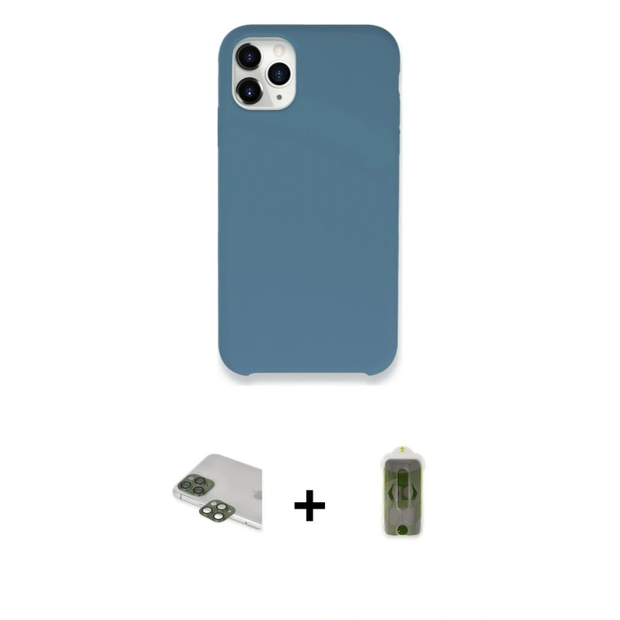 MARSİLYAN™- iPhone 11 Pro Max Kılıf Zirve Modern Özel Seri - Siyah Joko Magic 5D Hayalet Cam + Yeşil Pers Alüminyum Kamera Lens