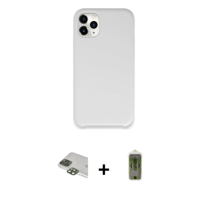 MARSİLYAN™- iPhone 11 Pro Max Kılıf Zirve Modern Özel Seri - Siyah Joko Magic 5D Hayalet Cam + Yeşil Pers Alüminyum Kamera Lens