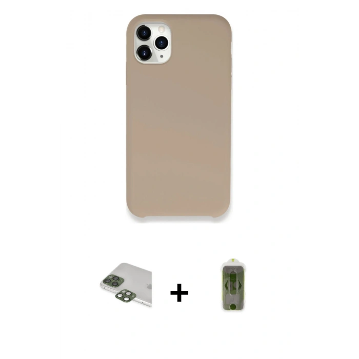 MARSİLYAN™- iPhone 11 Pro Max Kılıf Zirve Modern Özel Seri - Siyah Joko Magic 5D Hayalet Cam + Yeşil Pers Alüminyum Kamera Lens