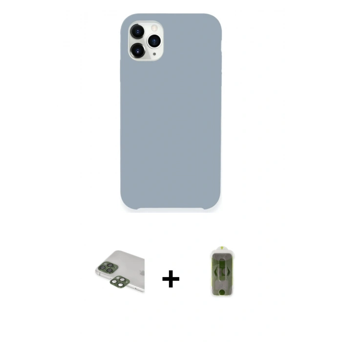 MARSİLYAN™- iPhone 11 Pro Max Kılıf Zirve Modern Özel Seri - Siyah Joko Magic 5D Hayalet Cam + Yeşil Pers Alüminyum Kamera Lens