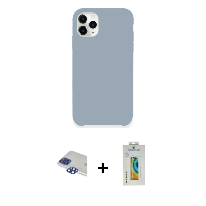 MARSİLYAN™- iPhone 11 Pro Max Kılıf Zirve Modern Özel Seri - Siyah Polymer Nano Ekran Koruyucu + Pers Alüminyum Kamera Lens - LT