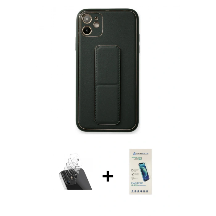 MARSİLYAN™- iPhone 12 Kılıf Akış Doku - Şeffaf Pasifik Cam Ekran Koruyucu + Kamera Lens Koruma Cam - SF