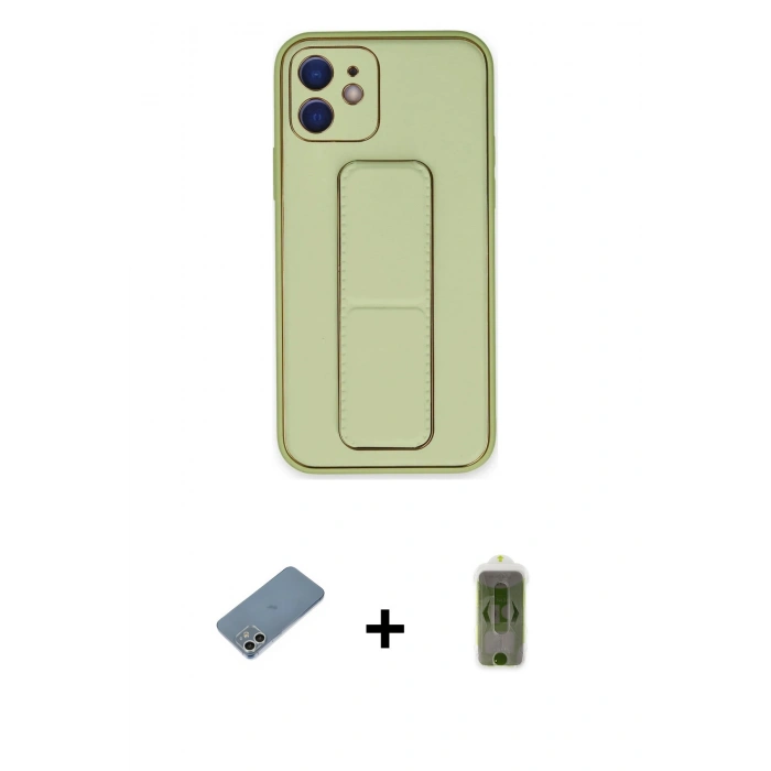 MARSİLYAN™- iPhone 12 Kılıf Akış Doku - Siyah Joko Magic 5D Hayalet Cam + Shine Kamera Lens Koruma Cam - GS