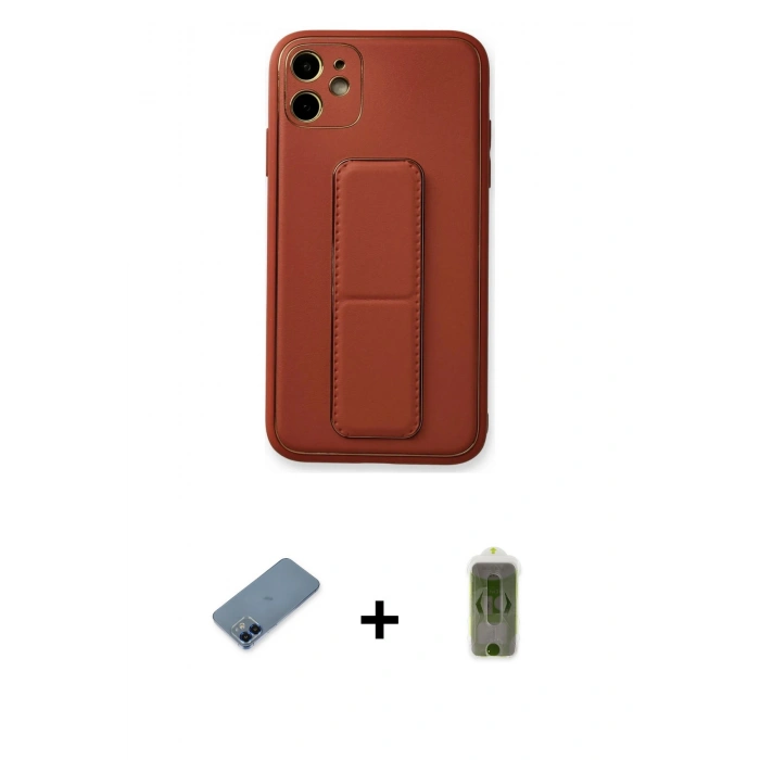 MARSİLYAN™- iPhone 12 Kılıf Akış Doku - Siyah Joko Magic 5D Hayalet Cam + Metal Kamera Lens Koruma Cam - MI