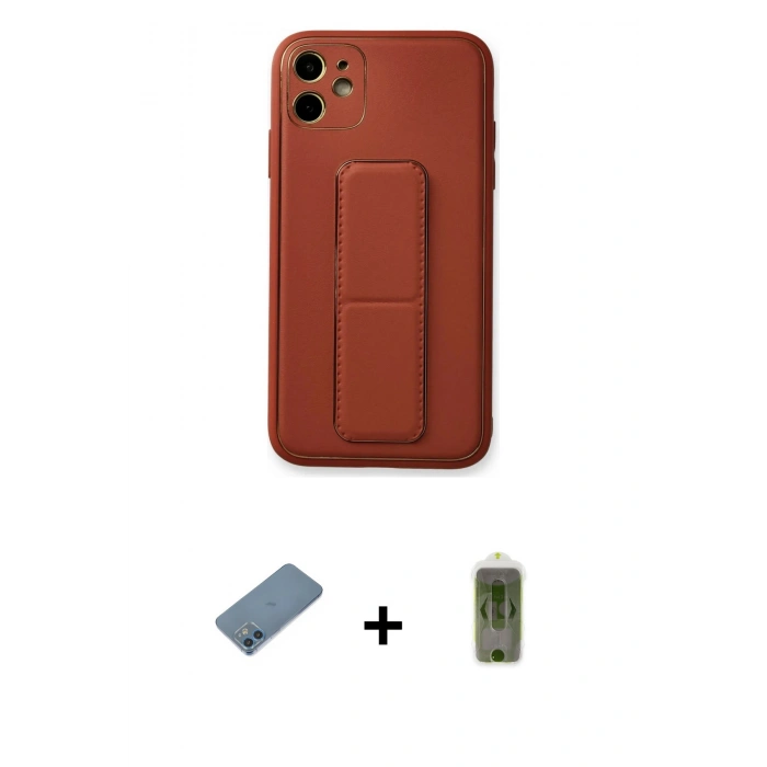 MARSİLYAN™- iPhone 12 Kılıf Akış Doku - Siyah Joko Magic 5D Hayalet Cam + Shine Kamera Lens Koruma Cam - MI