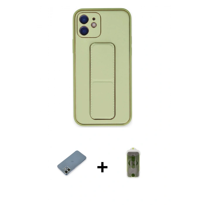 MARSİLYAN™- iPhone 12 Kılıf Akış Doku - Siyah Joko Magic 5D Hayalet Cam + Metal Kamera Lens Koruma Cam - AKYL