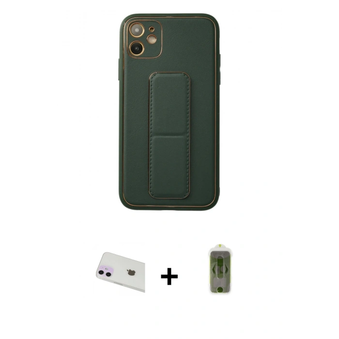 MARSİLYAN™- iPhone 12 Kılıf Akış Doku - Siyah Joko Magic 5D Hayalet Cam + Rainbow Kamera Lens Koruma Cam - MR