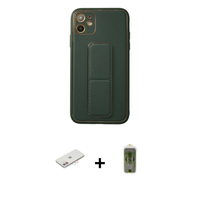 MARSİLYAN™- iPhone 12 Kılıf Akış Doku - Siyah Joko Magic 5D Hayalet Cam + Renkli Kamera Lens Koruma Cam - PE