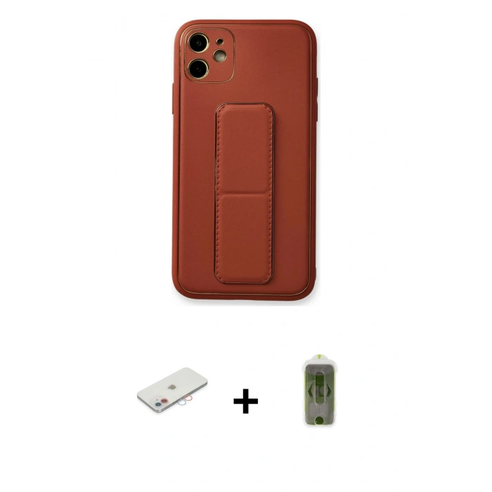 MARSİLYAN™- iPhone 12 Kılıf Akış Doku - Siyah Joko Magic 5D Hayalet Cam + Renkli Kamera Lens Koruma Cam - PE